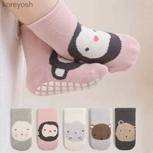 Kids Socks 3 Pairs/Lot Baby Floor Fall Winter Indoor Full Sole Newborn Rubber Non-Slip Cute Cartoon Baby Toddler TubeL231114