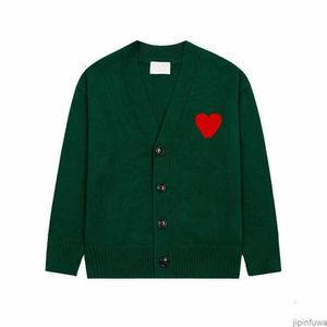 Designer Amis Unisex AM I Paris Sweater Amiparis Cardigan Suor França Moda Knit Jumper Love A-Line Pequeno Coração Vermelho Coeur Moletom S-XL QXFC