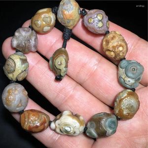 Charm Bracelets Boutique Natural Mongolian Alxa Colorful Eye Stone Agate Original Bracelet Men's Jewelry Ornaments Evil