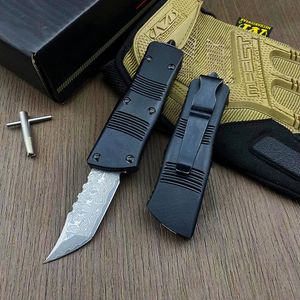 Ny liten MT UT Auto Tactical Knife VG10 Damascus Steel Blade CNC 6061-T6 Handtag EDC Gift Knives med nylonpåse