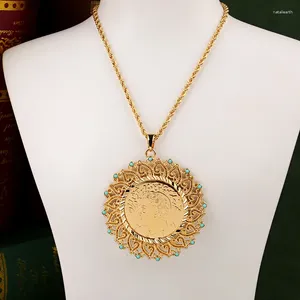 Ожерелья с подвесками в османском стиле, турецкие монеты, золотые этнические свадебные украшения для свадебных круглых цветочных ошейников Para Mujer