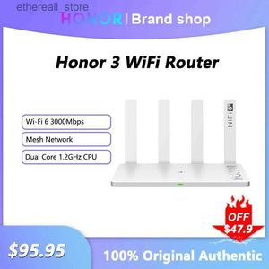 Roteadores Honor 3 Roteador 3000Mbps Dual-Core Amplificador de rede sem fio 2.4G 5GHz WiFi 6 128MB Repetidor de sinal para escritório doméstico Q231114