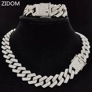 Chokers Erkekler Moda Partisi için Kadın Hip Hop Zinciri Kolye 20mm Genişlik Rhombus Küba Zincirleri Kolye Hiphop Buzlu Bling Takı 231113