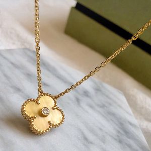 four leaf clover necklace Natural Shell Gemstone Gold Plated 18K designer for woman T0P Advanced Materials jewelry diamond brand designer fashion premium gifts 021