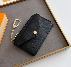Portfele projektanta mody luksusowe recto torebki wysokiej jakości wytłoczone kwiat litera męskie karty kredytowe Posiadacze Karta Krótkie pieniądze z pudełkiem