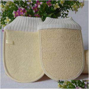 Badebürsten Schwämme Schrubber Hochwertige natürliche Luffa Luffa Effektives Peeling Reiniger Peeling Pad Handschuhbürste Duschrücken S Dhvzh