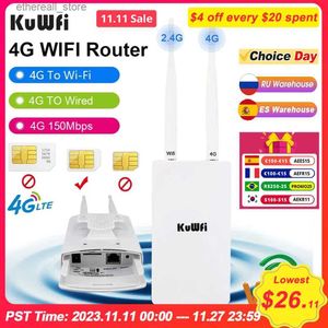 ルーターKUWFI防水屋外4G WiFiルーター150Mbps CAT4 LTEルーター3G/4G SIMカードルーターモデムIPカメラ/外部WiFiカバレッジQ2311114