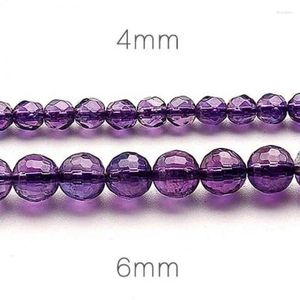 Pedras preciosas soltas facetadas contas de ametista para fazer jóias diy pulseira de corda frisada colar pedra preciosa natural roxo cristal grânulo