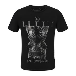 Phillip Plain Men Designer Pp Skull Diamond T Shirt krótkie rękawie Brown Bear Brand Tee O-Neck Wysokiej jakości czaszki Tshirt TEE TOESS PP2068