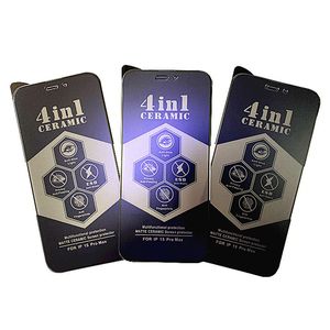 Protetor de tela para iPhone 15 Pro Max 14 Plus 13 Mini 12 11 XS XR X 8 7 SE Privacidade Privado Matte Cerâmica Anti Azul Luz 4 em 1 ESD Anti Spy Film Cobertura Completa Escudo