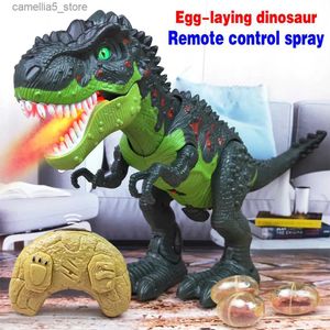 エレクトリック/RC動物リモコンの子供たちの散歩恐竜モデルおもちゃ大型サイズの電気歩行動物トイミュージックスプレーギフトQ231114