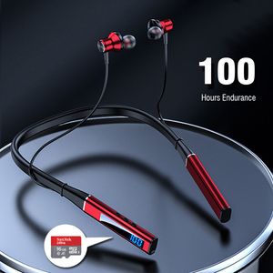 Cell Phone Earphones Wireless Headphones Neckband Bluetooth Earphone With Microphone Auriculares Sport Headset HD Bass Fone De Ouvido Sem Fio Sd Card 230414