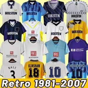 Camisas de futebol Totten 1990 1998 1991 1982 Retro Klinsmann GASCOIGNE ANDERTON Sheringham Ginola Bale Ferdinand Centenário 92 93 94 95 08 09 MODRID 2006 88 89 1991 1994