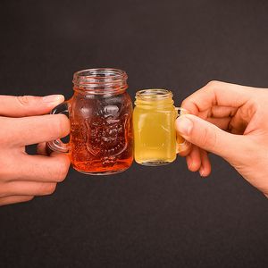 Tumblers 6Pcs Mini Mason Jars With Handle Cup S Bullet Mug Originality Wine Vodka Cocktail Glass Water Bomb Bar Party Club Glasses 230413