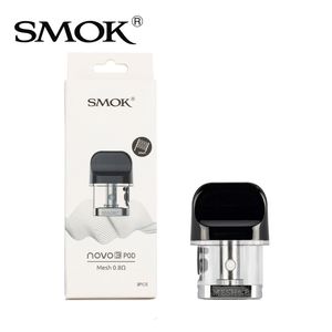 smok novo 3 pod 2mlカートリッジ0.8ohmメッシュコイルfor novo 3キット更新されたエアフローパス蒸気吸気100％本物