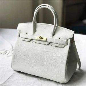 Platinum Bag Designer Tote 2024 Fashion Pure White Lemon Żółta Litchi Teksturowana krowi ręczna damska