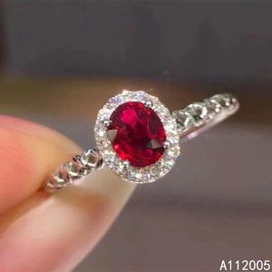 Cluster Rings KJJEAXCMY Fine Jewelry 925 Sterling Silver Inlaid Natural Adjustable Ruby Female Ring Support Test With Box