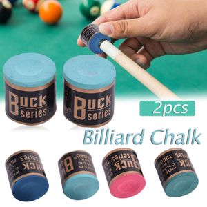 Billiard Balls 2pcs Cylindrical Pool Cue Chalk 2 Blocks Per Box Premium Snooker Tip Table Accessories Antiskid Device 230413