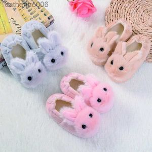 Pantofola Moda Bambina Pantofole per la casa Articoli per bambini Mocassini Peluche Caldo Cartoon Bunny Bambini Little Kid Casa Calzature GiftsL231114