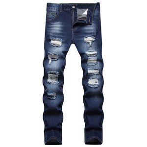 Stretch Skinny Jeans For Men Ripped Slim-Fit Denim Pants Summer Casual Pantalones Hombre Size 28-42