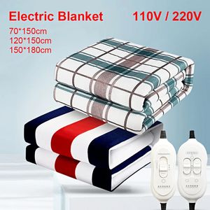 Electric Blanket 110V 220V Electric Blanket Thicker Heaters Home Bed Sheet Thermal Mat Heating Mattress Winter Thermostat Double Body Warmer Pads 231114
