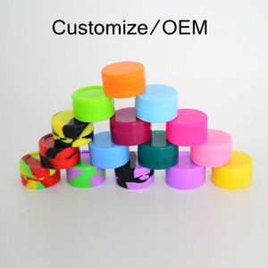 Customize Silicone Oil Container 5ml Wax Box Multi Color Silicone Case 32mm*18mm Reusable Containers OEM Your Own Design Packaging