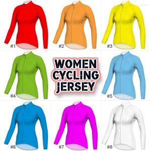 Racing Jacken Damen Langarm Rennrad Jersey Fahrradjacke Motocross Top MTB Shirt Fahrradbekleidung Atmungsaktiver Mantel Sportswear Tights Solide