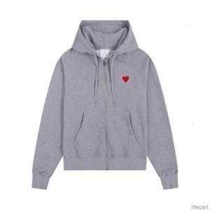 Amiparis hoodie am i Paris hoody tröja dra män kvinnor casual tröjor små jacquard coeur hjärtkärleksmönster full dragkedja koftig jumper sweatshirt amis 65xr