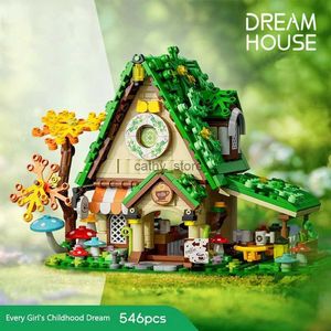 Pojazdo zabawki 546-547pcs Święta Dream Windmill House Building Building Bloks DIY Doll House Newyear Halloween Dekoracja Cegły dla dzieci Prezent 231114