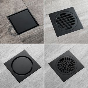 Drains Black Brass 10 x 10 cm Shower Floor Washroom Bathroom Invisible Cover Square Waste HIDEEP 230414
