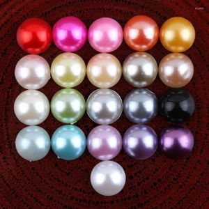 Akcesoria do włosów 200pcs/działka 12 mm 21 Kolory ręcznie robiona żywica z tworzywa sztucznego imitacja Flatback Half Pearl Buttons