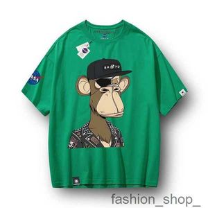 Camisetas masculinas Designer T-shirt Nasa Co Marca Boring Ape e Marca de Moda Feminina Nft Curi Bayc Monkey Head Mesmo Casal Solto Manga Curta Vendas de Fábrica 5 V06W