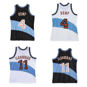 Sl Shawn Kemp Zydunas Ilgauskas Cavalier Basketbol Forması Clevelands Mitch ve Ness Gerileme Formaları Mavi Beyaz Boyut S-XXL