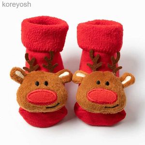 Skarpetki dla dzieci Boże Narodzenie dla noworodków Krótkie dzieci dzieci dla dziewczyn chłopcy bez poślizgu miękkie podłogowe butów kreskówek 231114