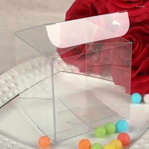 Mücevher Poşetleri 500pcs 3x3x3cm Hediye Kutusu Temiz Kutular Plastik Şeffaf Depolama PVC Ambalaj Ekran Düğün için Boxen