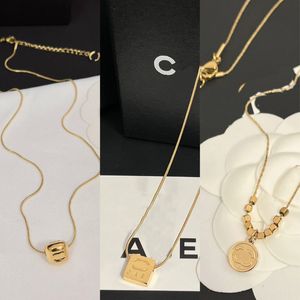 Designer 3 Style Women Girl High Quality C-letter Charm Letter Pendant Necklaces Brand Jewelry Gold Plated Rope Chain Romantic
