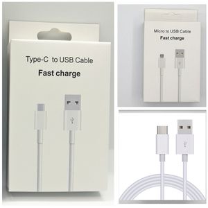 Cabos de carregador de micro USB tipo C PD 20W 35W CABE CABELA RÁPIDO 1M 3FT USB C TIPO CABO DE DADOS DE SINC