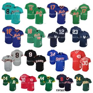 Sl Vintage Mesh Jersey Ken Griffey Jr. Dwight Gooden Ted Williams Hernandez Darryl Strawberry Andre Dawson Henderson Wade Boggs Baseball retrò