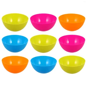 Conjuntos de louça 10 pcs tigela de salada redonda frutas mistura colorida servindo utensílios de mesa inquebráveis para pratos de jantar de cereais conjunto completo