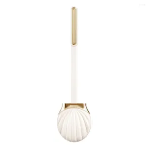 Bath Accessory Set Shell Toilet Brush Tub Cleaner Bowl Detergent Stainless Steel Soft Rubber Head