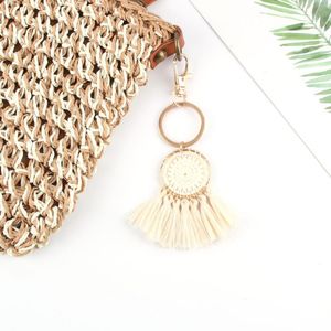 Keychains KC23 Jóias de moda Bohemian Bolsa artesanal pendente feminino charme pompom chaveiro colorido Berço Big Ball Key Chain