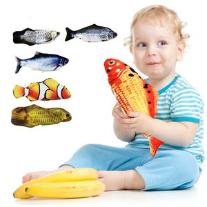 Electric/RC Animals Kids Fish Simulation Toy for Cat Playing Training Tool och Pets Mint Fish Chew Toys Baby Animal Model Cognitive Interactive Gift 230414