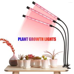 Grow Lights LED -lampan full spektrum DC5V 27W flexibel klipp USB strömförsörjning Desktop Plant Growth for Vegetable Flower Lamp