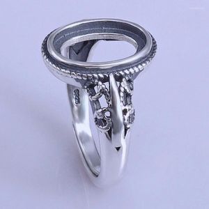 Küme halkaları marcasite gümüş değerli taş ayarı katı 925 8mm 12mm Amber Ring Seting Takı DIY Tedarikçisi