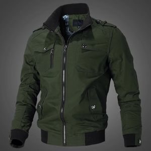 Mensjackor Spring och Autumn Workwear Flight Jacket Thin Casual Top Coat Air Force Standing Collar 231113