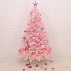 Decorazioni natalizie Albero di Natale rosa artificiale con supporto in metallo Crittografia in PVC Albero di Natale Decorazione per feste Casa e ufficio 231113