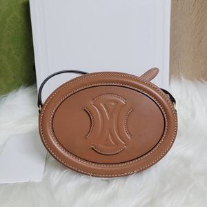 Klasik Üçlü Triomfes Celins Yuvarlak Çantalar Kadınlar Erkek Lüks Deri Torba Omuz Omuz Debriyaj Crossbody Çanta Fermuarı Oval Çanta Cüzdanları Tote Hobo Bagaj Koşusu