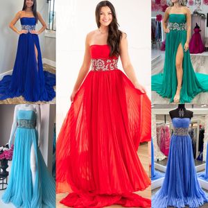 Orange Prom Dress 2k24 Pleated Chiffon Lady Pageant Winter Formal Evening Cocktail Party Hoco Gala Gown Mother of Bride Guest Princess High Slit Periwinkle Emerald