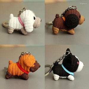 Keychains Keychain de cão de cachorro fofo e bolsa de joias pendentes Keyring Beautiful Gift Key Ring