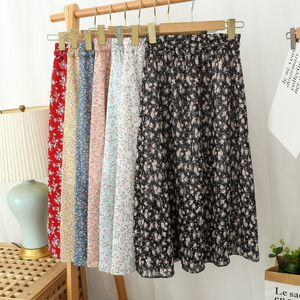 Skirts Woman Skirt Summer Korean Ins Fashion Temperament Gentle Vintage Floral Slim Versatile High Waist Female Skirt 230414